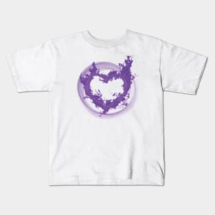 Violet Heart on Fire Kids T-Shirt